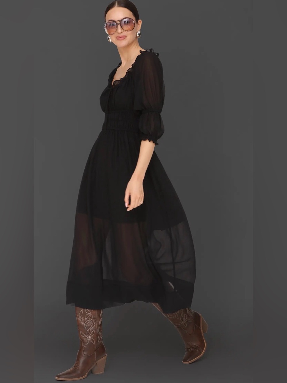 Avec Les Filles NWT Ruffle Midi Dress